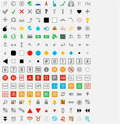 segoe ui symbol cheat sheet.